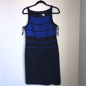WHBM Blue Black Bodycon sleeveless Dress 12
